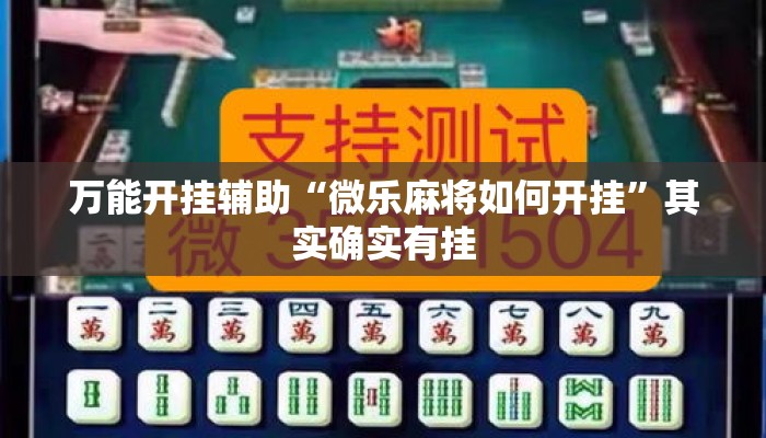 万能开挂辅助“微乐麻将如何开挂”其实确实有挂
