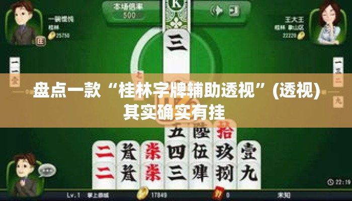 盘点一款“桂林字牌辅助透视”(透视)其实确实有挂 