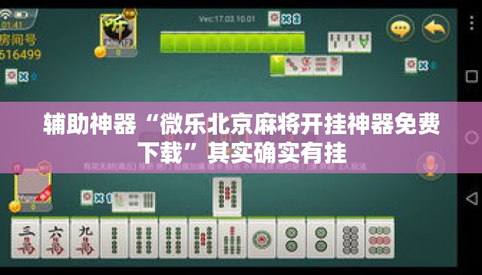 辅助神器“微乐北京麻将开挂神器免费下载”其实确实有挂