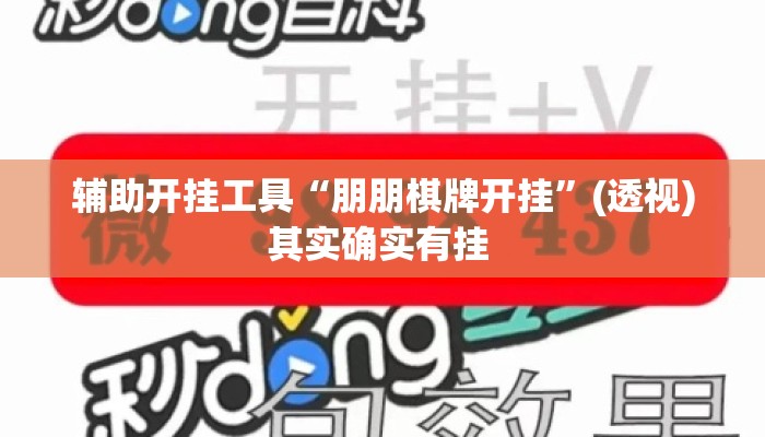 辅助开挂工具“朋朋棋牌开挂	”(透视)其实确实有挂 