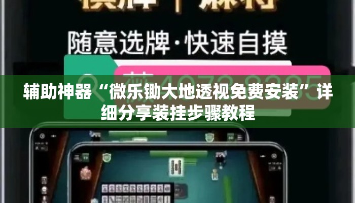 辅助神器“微乐锄大地透视免费安装”详细分享装挂步骤教程