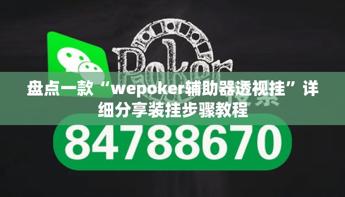 盘点一款“wepoker辅助器透视挂”详细分享装挂步骤教程