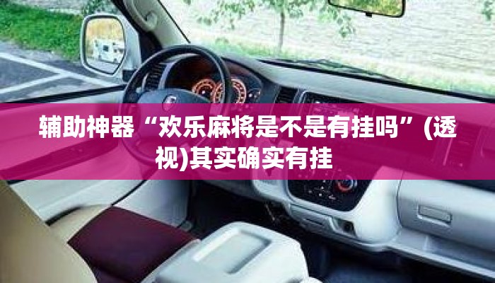 辅助神器“欢乐麻将是不是有挂吗”(透视)其实确实有挂 