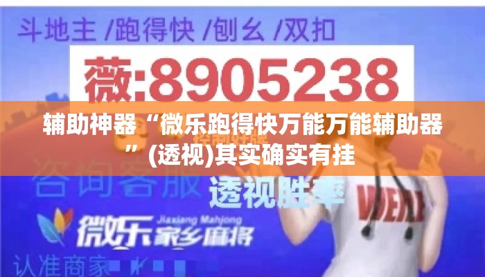 辅助神器“微乐跑得快万能万能辅助器”(透视)其实确实有挂 