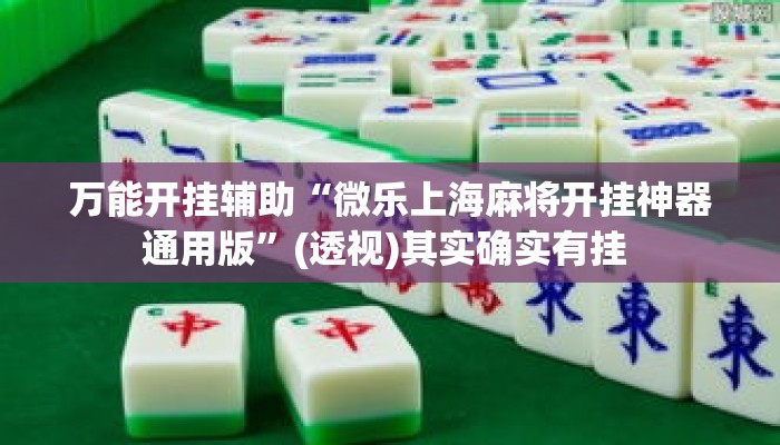 万能开挂辅助“微乐上海麻将开挂神器通用版”(透视)其实确实有挂 