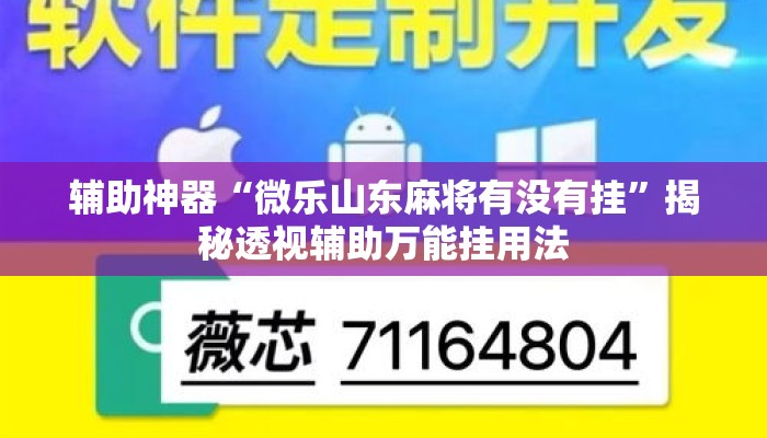 辅助神器“微乐山东麻将有没有挂”揭秘透视辅助万能挂用法