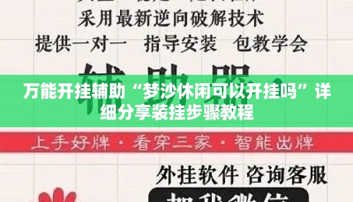 万能开挂辅助“梦沙休闲可以开挂吗	”详细分享装挂步骤教程
