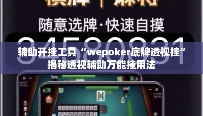 辅助开挂工具“wepoker底牌透视挂”揭秘透视辅助万能挂用法