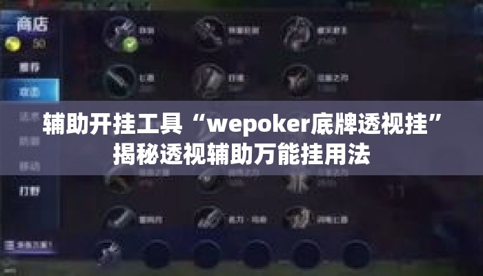 辅助开挂工具“wepoker底牌透视挂”揭秘透视辅助万能挂用法