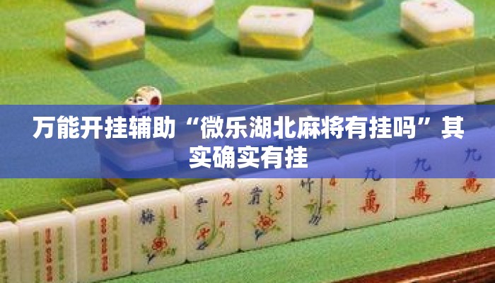 万能开挂辅助“微乐湖北麻将有挂吗	”其实确实有挂