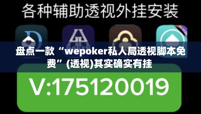 盘点一款“wepoker私人局透视脚本免费”(透视)其实确实有挂 