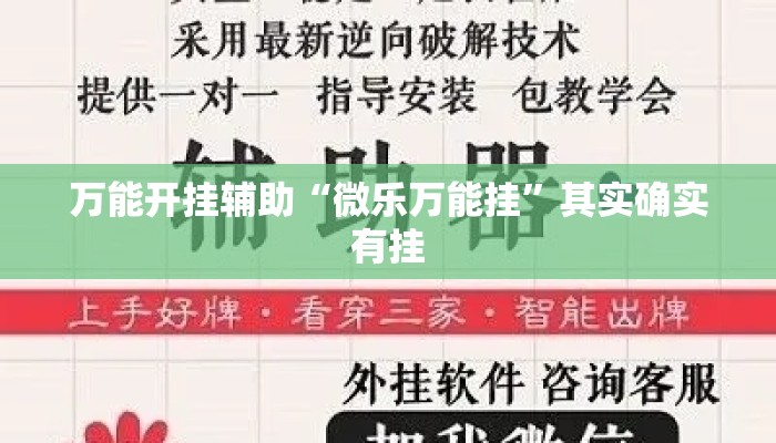 万能开挂辅助“微乐万能挂”其实确实有挂
