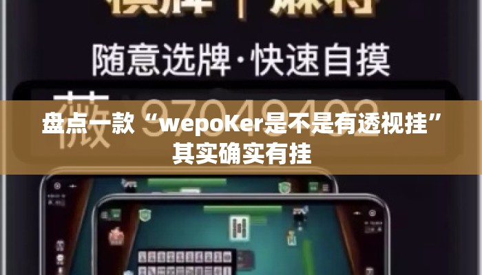 盘点一款“wepoKer是不是有透视挂	”其实确实有挂
