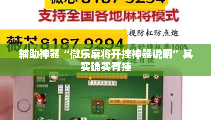 辅助神器“微乐麻将开挂神器说明”其实确实有挂