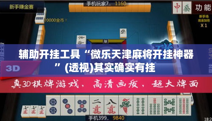 辅助开挂工具“微乐天津麻将开挂神器	”(透视)其实确实有挂 
