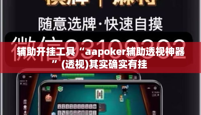 辅助开挂工具“aapoker辅助透视神器”(透视)其实确实有挂 