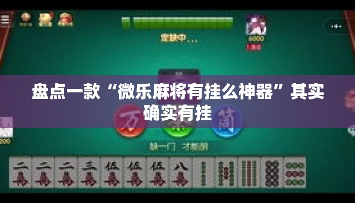 盘点一款“微乐麻将有挂么神器”其实确实有挂