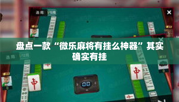 盘点一款“微乐麻将有挂么神器	”其实确实有挂