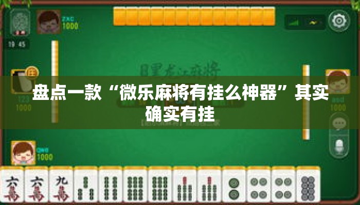 盘点一款“微乐麻将有挂么神器”其实确实有挂