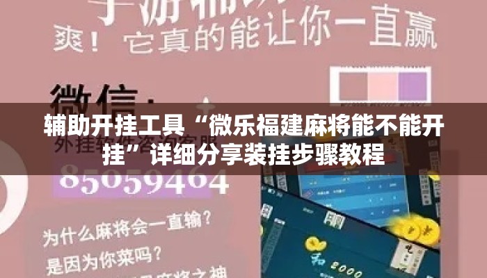 辅助开挂工具“微乐福建麻将能不能开挂”详细分享装挂步骤教程