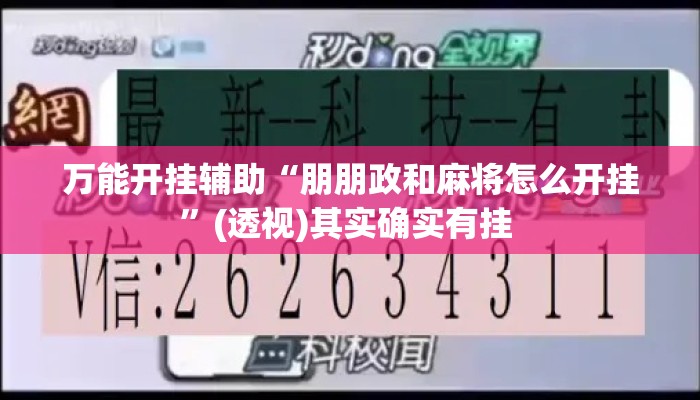 万能开挂辅助“朋朋政和麻将怎么开挂	”(透视)其实确实有挂 
