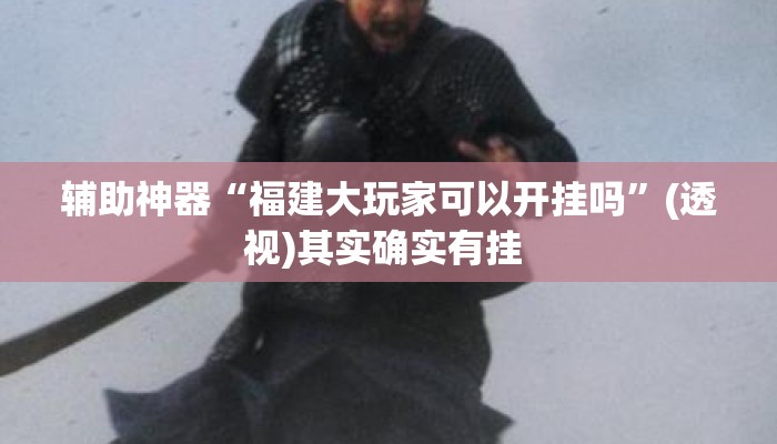 辅助神器“福建大玩家可以开挂吗”(透视)其实确实有挂 