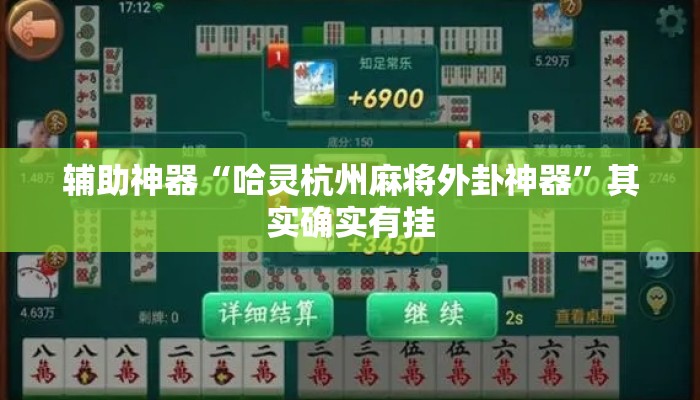 辅助神器“哈灵杭州麻将外卦神器”其实确实有挂