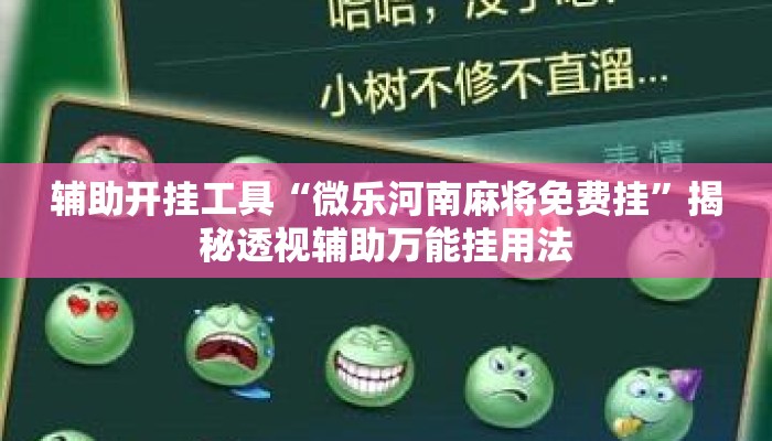 辅助开挂工具“微乐河南麻将免费挂	”揭秘透视辅助万能挂用法