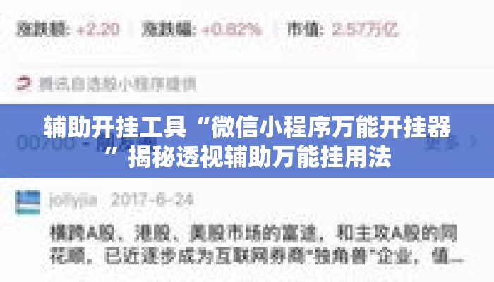 辅助开挂工具“微信小程序万能开挂器”揭秘透视辅助万能挂用法
