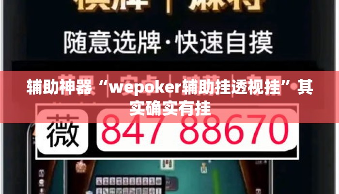 辅助神器“wepoker辅助挂透视挂”其实确实有挂