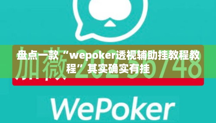 盘点一款“wepoker透视辅助挂教程教程”其实确实有挂