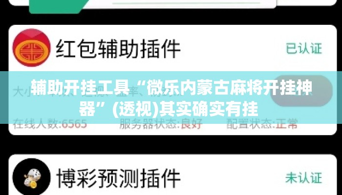 辅助开挂工具“微乐内蒙古麻将开挂神器”(透视)其实确实有挂 