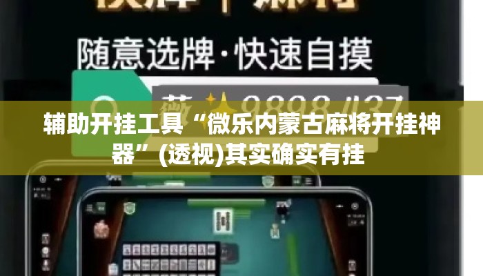 辅助开挂工具“微乐内蒙古麻将开挂神器”(透视)其实确实有挂 