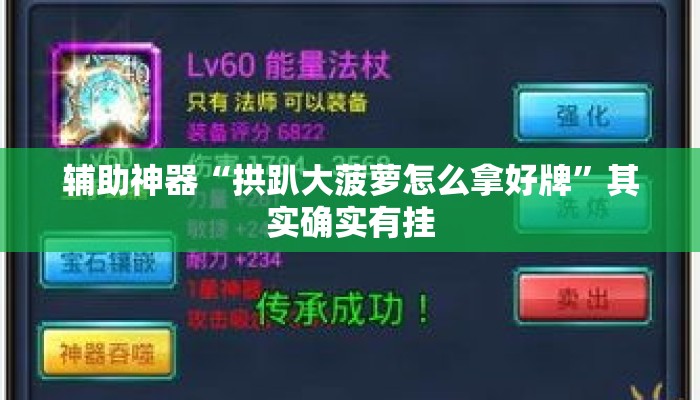 辅助神器“拱趴大菠萝怎么拿好牌	”其实确实有挂