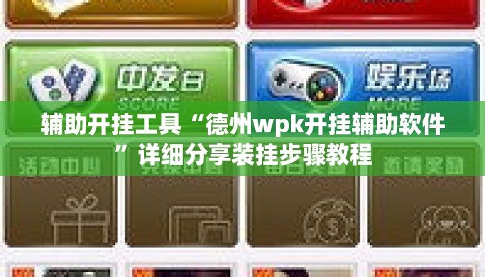 辅助开挂工具“德州wpk开挂辅助软件	”详细分享装挂步骤教程