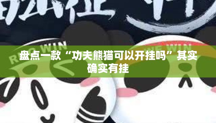 盘点一款“功夫熊猫可以开挂吗	”其实确实有挂