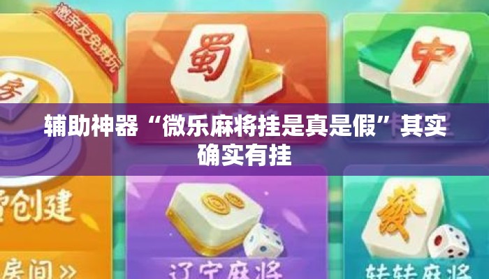 辅助神器“微乐麻将挂是真是假	”其实确实有挂