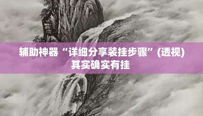 辅助神器“详细分享装挂步骤”(透视)其实确实有挂 