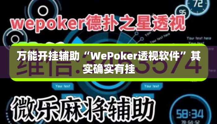 万能开挂辅助“WePoker透视软件	”其实确实有挂