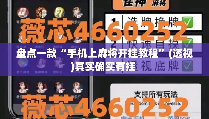 盘点一款“手机上麻将开挂教程”(透视)其实确实有挂 