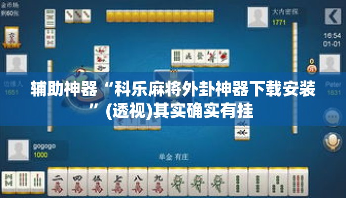 辅助神器“科乐麻将外卦神器下载安装”(透视)其实确实有挂 