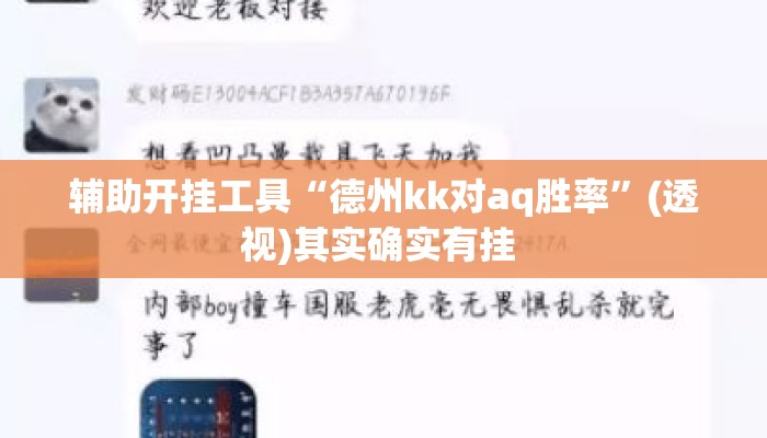 辅助开挂工具“德州kk对aq胜率”(透视)其实确实有挂 