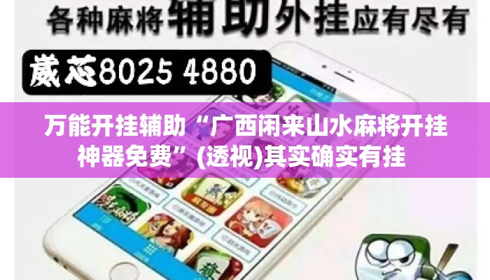 万能开挂辅助“广西闲来山水麻将开挂神器免费”(透视)其实确实有挂 