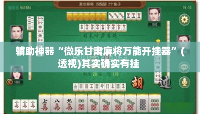 辅助神器“微乐甘肃麻将万能开挂器”(透视)其实确实有挂 