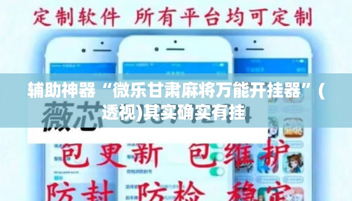 辅助神器“微乐甘肃麻将万能开挂器”(透视)其实确实有挂 