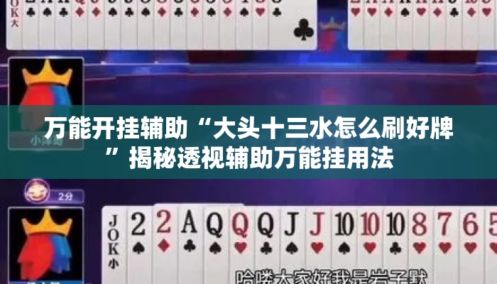 万能开挂辅助“大头十三水怎么刷好牌	”揭秘透视辅助万能挂用法
