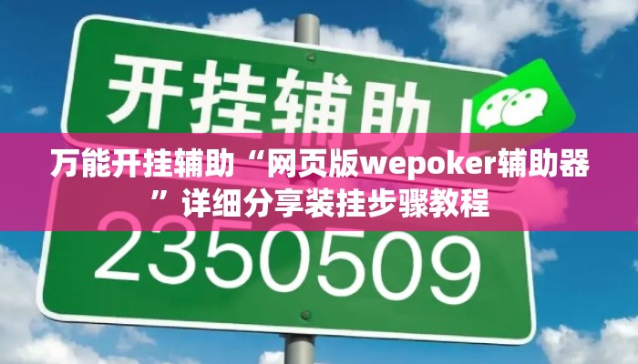 万能开挂辅助“网页版wepoker辅助器	”详细分享装挂步骤教程