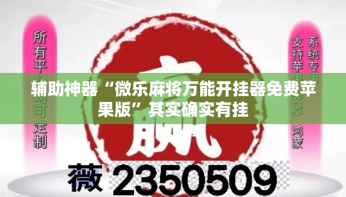 辅助神器“微乐麻将万能开挂器免费苹果版”其实确实有挂