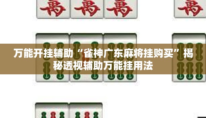 万能开挂辅助“雀神广东麻将挂购买”揭秘透视辅助万能挂用法