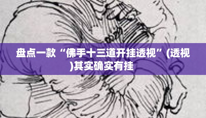 盘点一款“佛手十三道开挂透视”(透视)其实确实有挂 